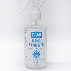 ZANI Liquid Hand Sanitizer, Sprayable 8oz. Spray Bottle